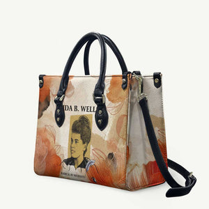 Ida B. Wells Leather Bag with Floral Pen Design Illustrated Portrait Civil Rights and Journalism Tribute - African Pride