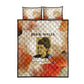 Ida B. Wells Quilt Bed Set with Floral Pen Design Illustrated Portrait Civil Rights and Journalism Tribute - African Pride
