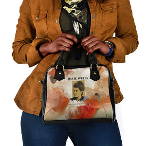 Ida B. Wells Shoulder Handbag with Floral Pen Design Illustrated Portrait Civil Rights and Journalism Tribute - African Pride