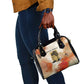 Ida B. Wells Shoulder Handbag with Floral Pen Design Illustrated Portrait Civil Rights and Journalism Tribute - African Pride