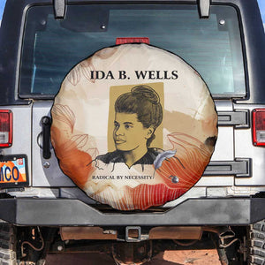 Ida B. Wells Spare Tire Cover with Floral Pen Design Illustrated Portrait Civil Rights and Journalism Tribute - African Pride