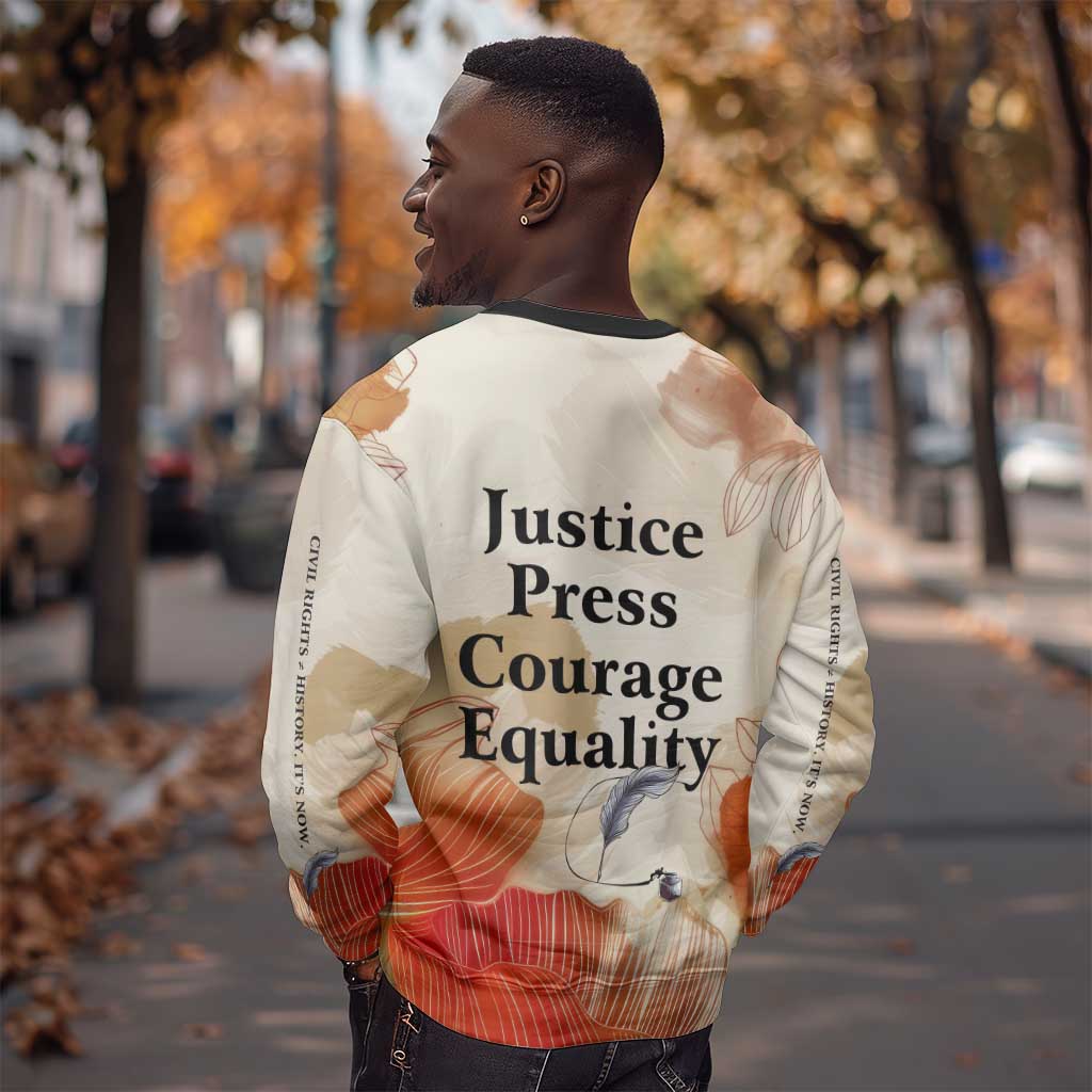 Ida B. Wells Sweatshirt with Floral Pen Design Illustrated Portrait Civil Rights and Journalism Tribute - African Pride