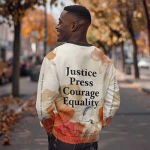Ida B. Wells Sweatshirt with Floral Pen Design Illustrated Portrait Civil Rights and Journalism Tribute - African Pride
