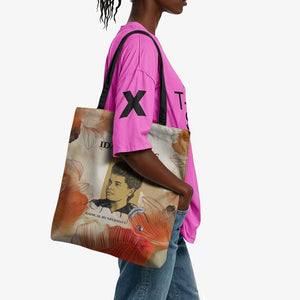 Ida B. Wells Tote Bag with Floral Pen Design Illustrated Portrait Civil Rights and Journalism Tribute - African Pride