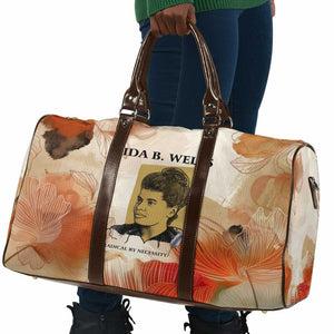 Ida B. Wells Travel Bag with Floral Pen Design Illustrated Portrait Civil Rights and Journalism Tribute - African Pride