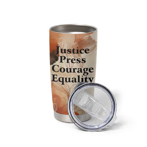 Ida B. Wells Tumbler Cup with Floral Pen Design Illustrated Portrait Civil Rights and Journalism Tribute - African Pride