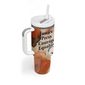 Ida B. Wells Tumbler With Handle with Floral Pen Design Illustrated Portrait Civil Rights and Journalism Tribute - African Pride