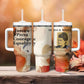 Ida B. Wells Tumbler With Handle with Floral Pen Design Illustrated Portrait Civil Rights and Journalism Tribute - African Pride