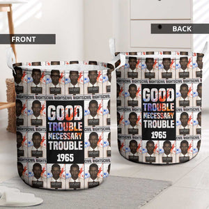 John Lewis Laundry Basket with Mugshot Collage Design Civil Rights Portrait Good Trouble Tribute - African Pride