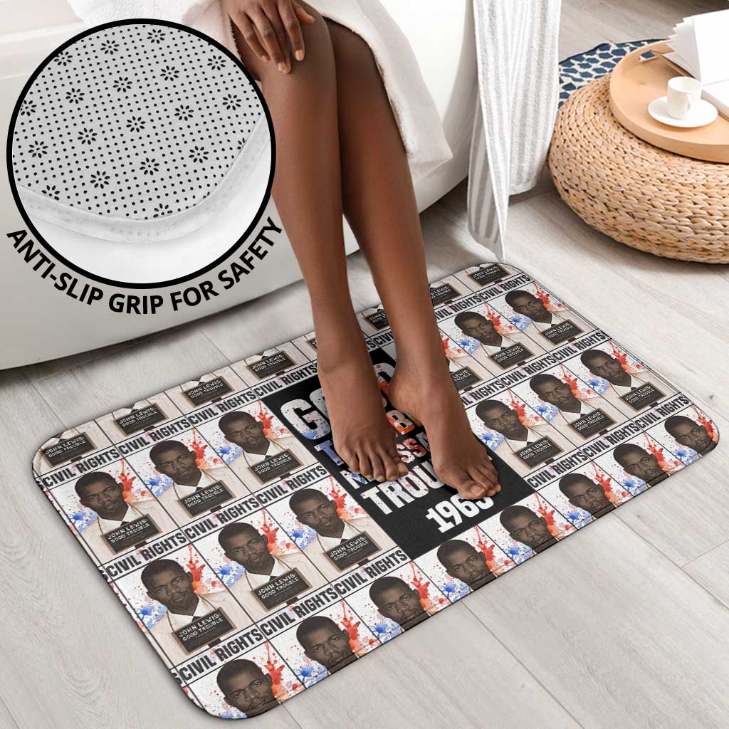 John Lewis Bathroom Set with Mugshot Collage Design Civil Rights Portrait Good Trouble Tribute - African Pride