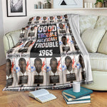 John Lewis Blanket with Mugshot Collage Design Civil Rights Portrait Good Trouble Tribute - African Pride