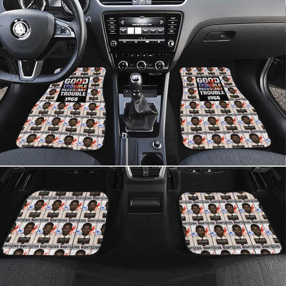John Lewis Car Mats with Mugshot Collage Design Civil Rights Portrait Good Trouble Tribute - African Pride