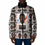 John Lewis Padded Jacket with Mugshot Collage Design Civil Rights Portrait Good Trouble Tribute - African Pride