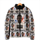 John Lewis Padded Jacket with Mugshot Collage Design Civil Rights Portrait Good Trouble Tribute - African Pride