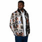 John Lewis Padded Jacket with Mugshot Collage Design Civil Rights Portrait Good Trouble Tribute - African Pride