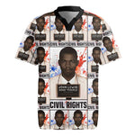 John Lewis Rugby Jersey with Mugshot Collage Design Civil Rights Portrait Good Trouble Tribute - African Pride