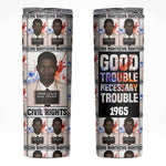 John Lewis Skinny Tumbler with Mugshot Collage Design Civil Rights Portrait Good Trouble Tribute - African Pride