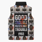 John Lewis Sleeveless Puffer Jacket with Mugshot Collage Design Civil Rights Portrait Good Trouble Tribute - African Pride