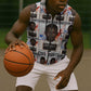 John Lewis Sleeveless Zip Hoodie with Mugshot Collage Design Civil Rights Portrait Good Trouble Tribute - African Pride