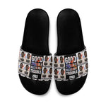 John Lewis Slide Sandals with Mugshot Collage Design Civil Rights Portrait Good Trouble Tribute - African Pride