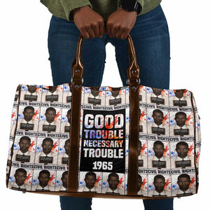 John Lewis Travel Bag with Mugshot Collage Design Civil Rights Portrait Good Trouble Tribute - African Pride