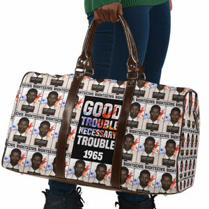 John Lewis Travel Bag with Mugshot Collage Design Civil Rights Portrait Good Trouble Tribute - African Pride
