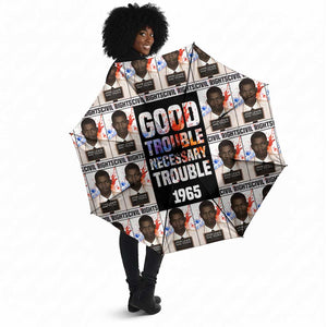 John Lewis Umbrella with Mugshot Collage Design Civil Rights Portrait Good Trouble Tribute - African Pride