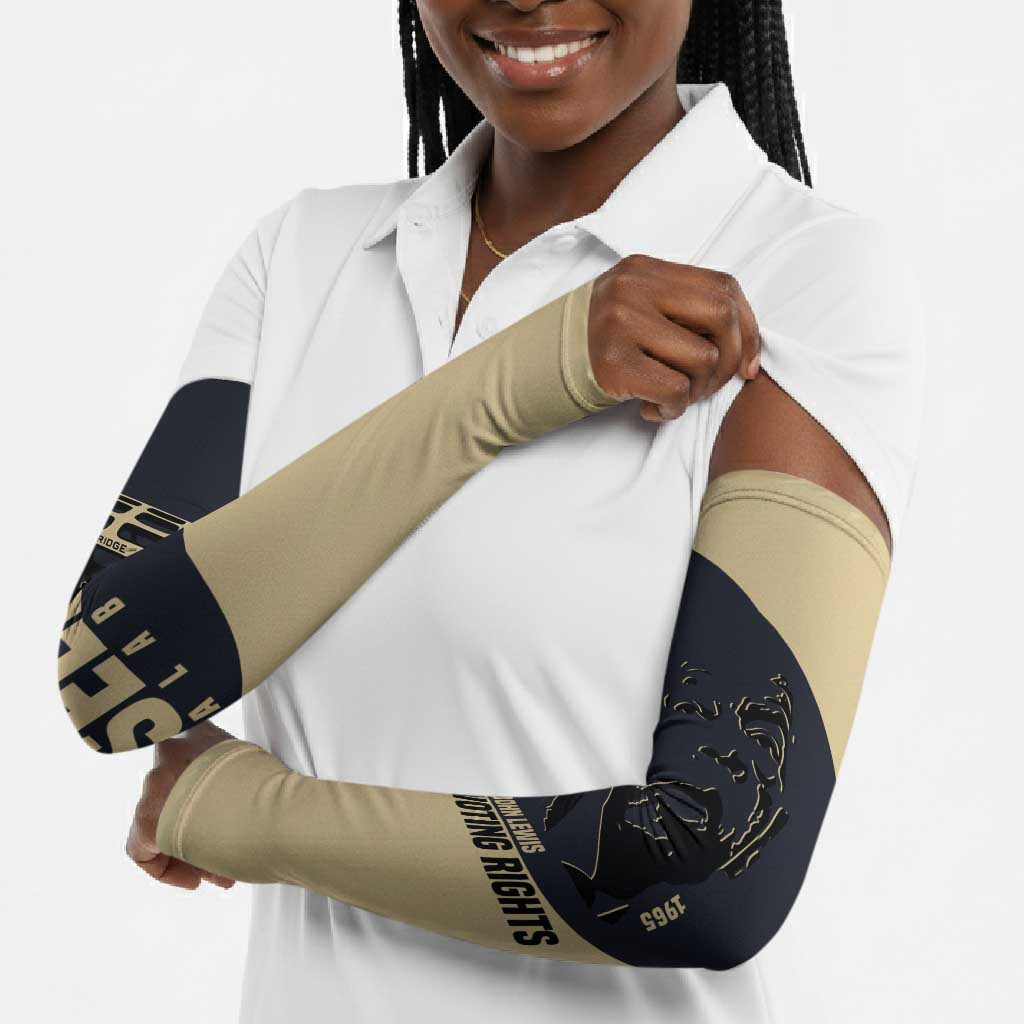 John Lewis Arm Sleeves with Selma Bridge Graphic Civil Rights and Voting Rights Tribute - African Pride