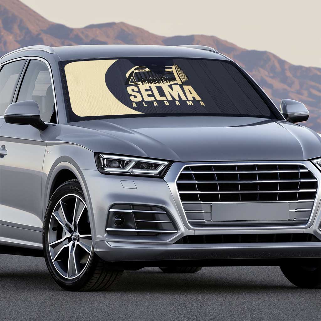 John Lewis Auto Sun Shade with Selma Bridge Graphic Civil Rights and Voting Rights Tribute - African Pride