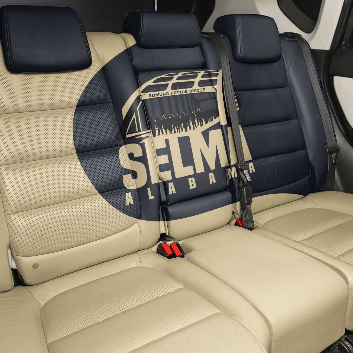 John Lewis Back Car Seat Cover with Selma Bridge Graphic Civil Rights and Voting Rights Tribute - African Pride