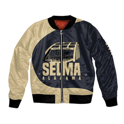 John Lewis Bomber Jacket with Selma Bridge Graphic Civil Rights and Voting Rights Tribute - African Pride