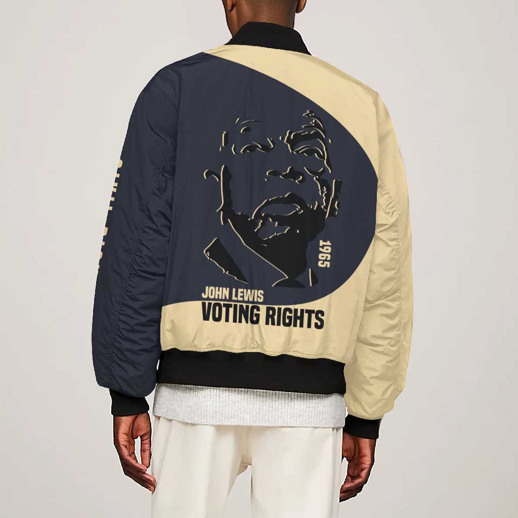 John Lewis Bomber Jacket with Selma Bridge Graphic Civil Rights and Voting Rights Tribute - African Pride