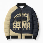John Lewis Bomber Puffer Jacket with Selma Bridge Graphic Civil Rights and Voting Rights Tribute - African Pride