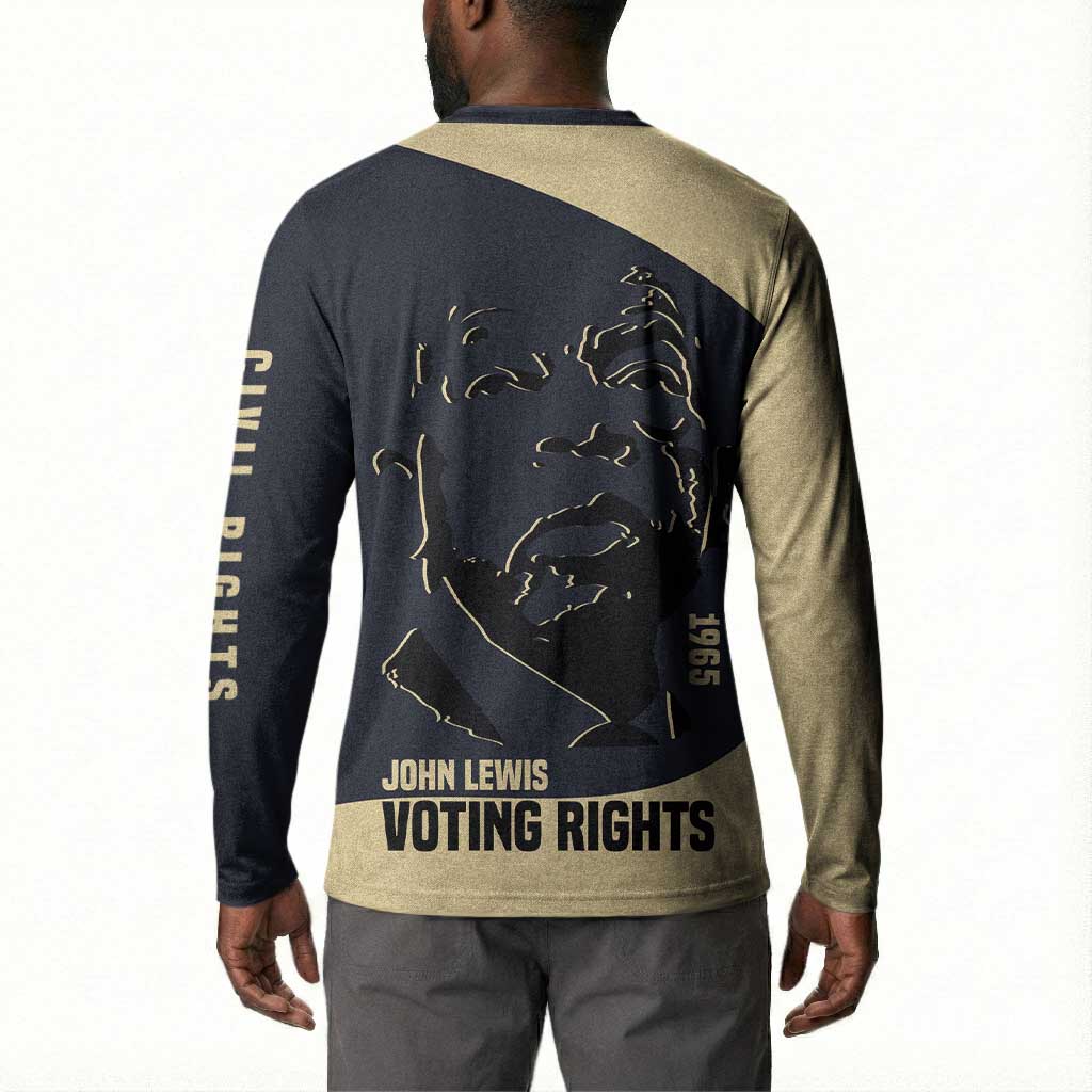 John Lewis Button Sweatshirt with Selma Bridge Graphic Civil Rights and Voting Rights Tribute