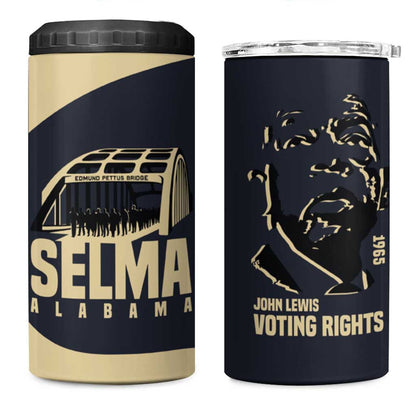 John Lewis 4 in 1 Can Cooler Tumbler with Selma Bridge Graphic Civil Rights and Voting Rights Tribute - African Pride