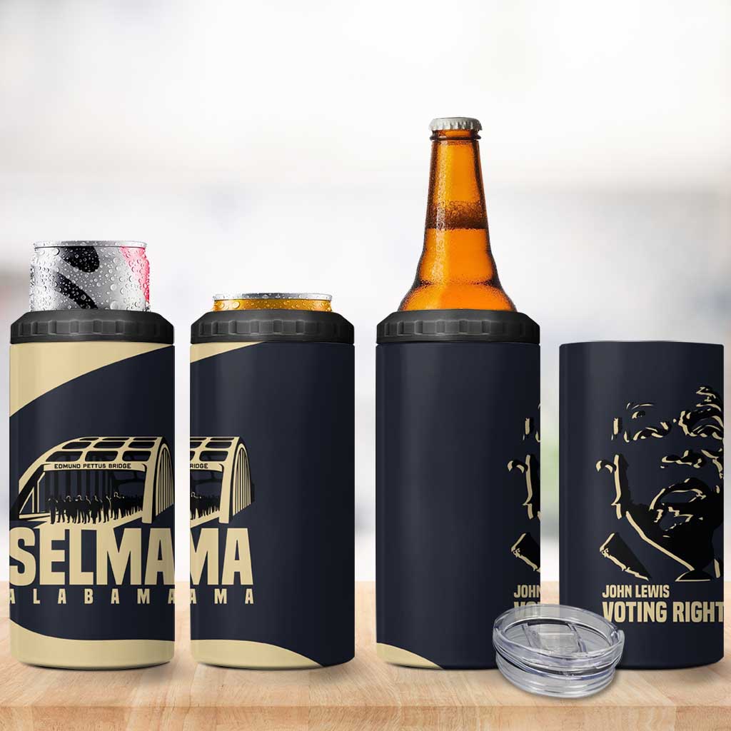John Lewis 4 in 1 Can Cooler Tumbler with Selma Bridge Graphic Civil Rights and Voting Rights Tribute - African Pride