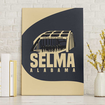 John Lewis Canvas Wall Art with Selma Bridge Graphic Civil Rights and Voting Rights Tribute - African Pride