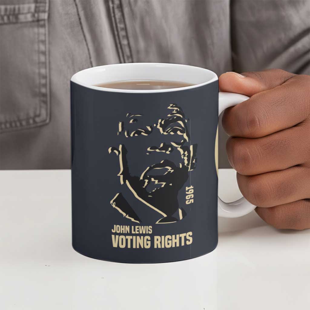 John Lewis Ceramic Mug with Selma Bridge Graphic Civil Rights and Voting Rights Tribute - African Pride