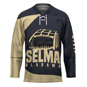John Lewis Hockey Jersey with Selma Bridge Graphic Civil Rights and Voting Rights Tribute - African Pride