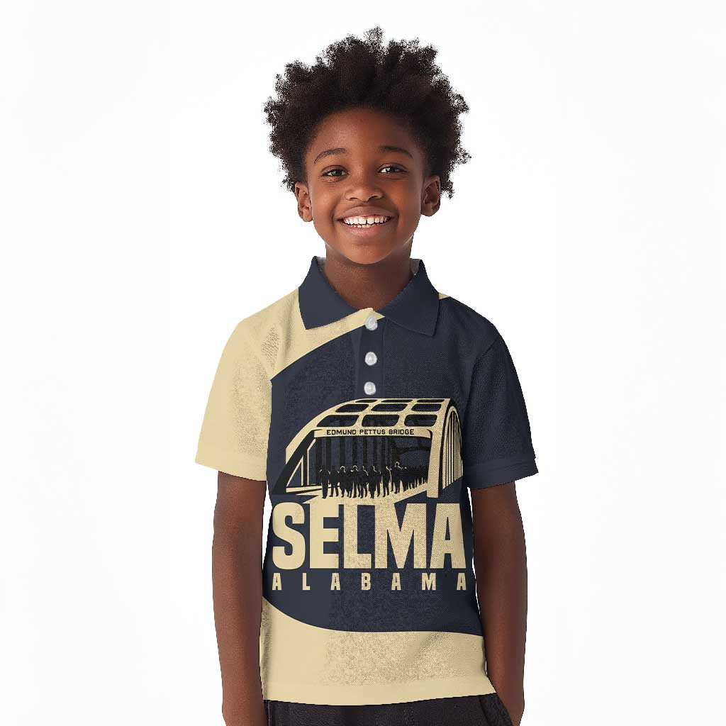 John Lewis Kid Polo Shirt with Selma Bridge Graphic Civil Rights and Voting Rights Tribute - African Pride