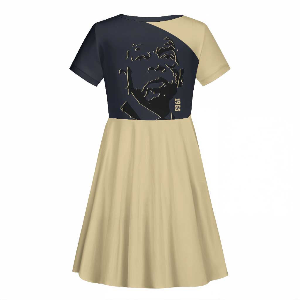 John Lewis Kid Short Sleeve Dress with Selma Bridge Graphic Civil Rights and Voting Rights Tribute - African Pride