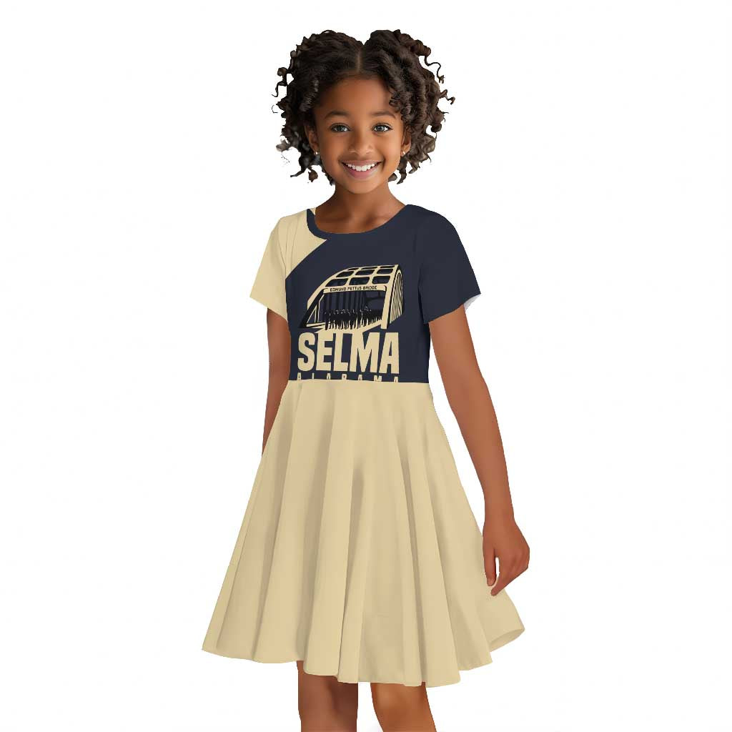 John Lewis Kid Short Sleeve Dress with Selma Bridge Graphic Civil Rights and Voting Rights Tribute - African Pride