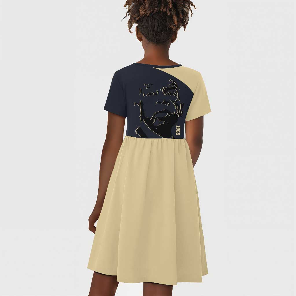 John Lewis Kid Short Sleeve Dress with Selma Bridge Graphic Civil Rights and Voting Rights Tribute - African Pride