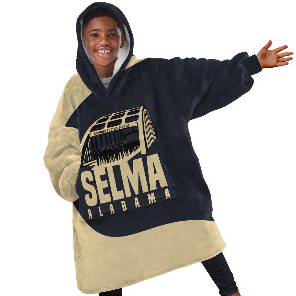 John Lewis Kid Wearable Blanket Hoodie with Selma Bridge Graphic Civil Rights and Voting Rights Tribute - African Pride