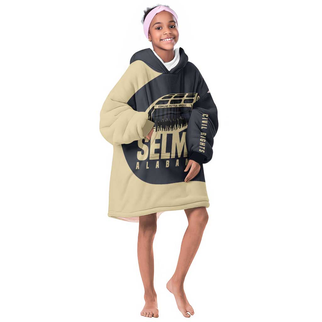 John Lewis Kid Wearable Blanket Hoodie with Selma Bridge Graphic Civil Rights and Voting Rights Tribute - African Pride