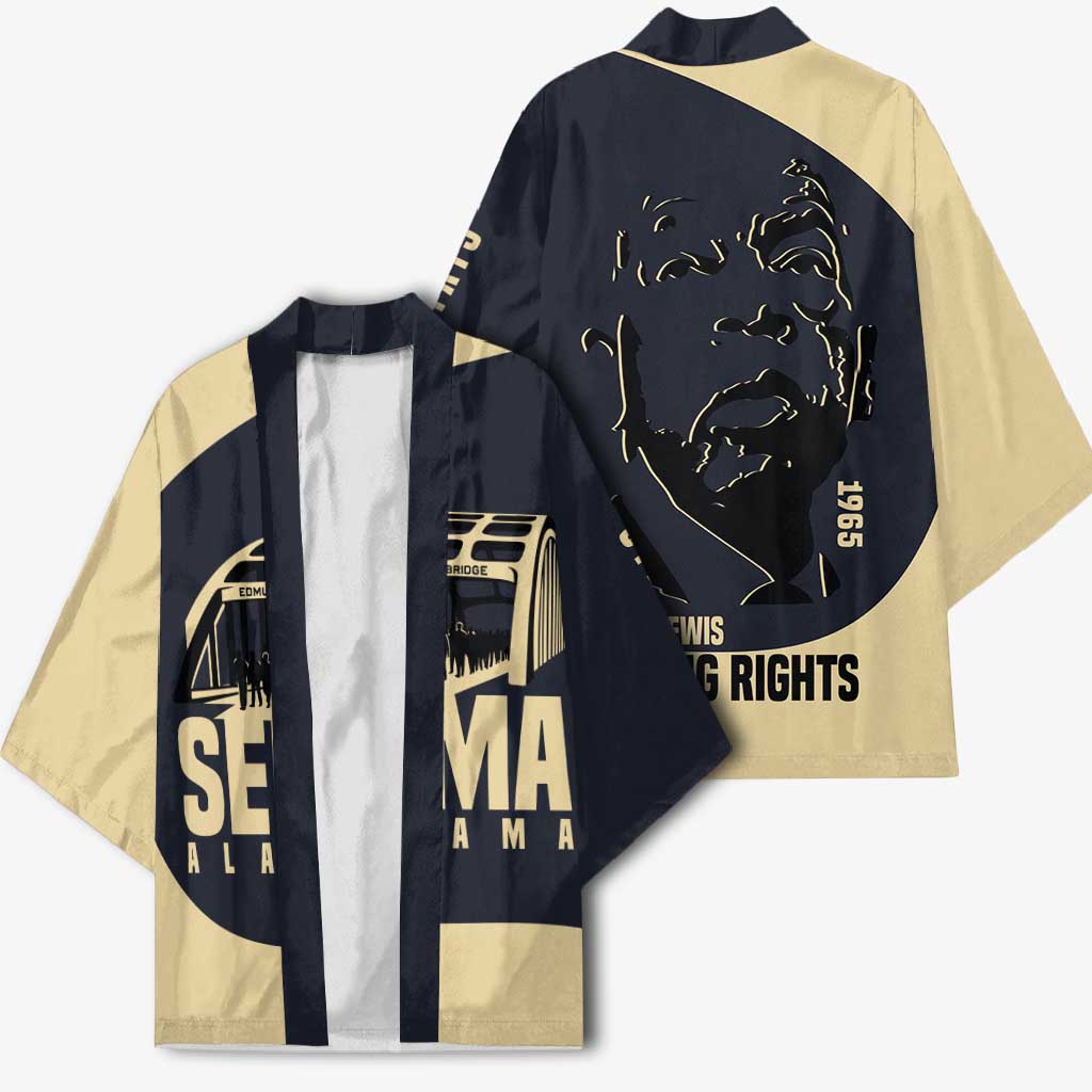 John Lewis Kimono with Selma Bridge Graphic Civil Rights and Voting Rights Tribute - African Pride