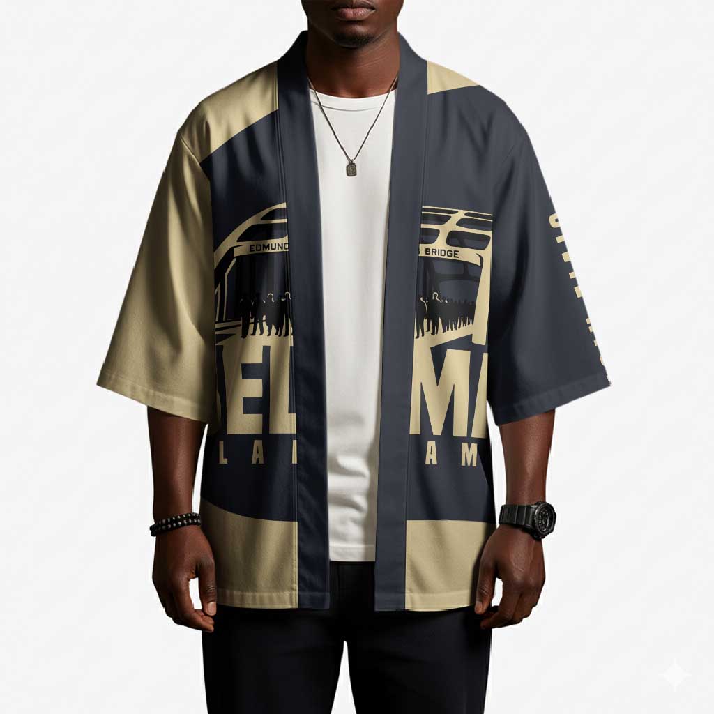 John Lewis Kimono with Selma Bridge Graphic Civil Rights and Voting Rights Tribute - African Pride