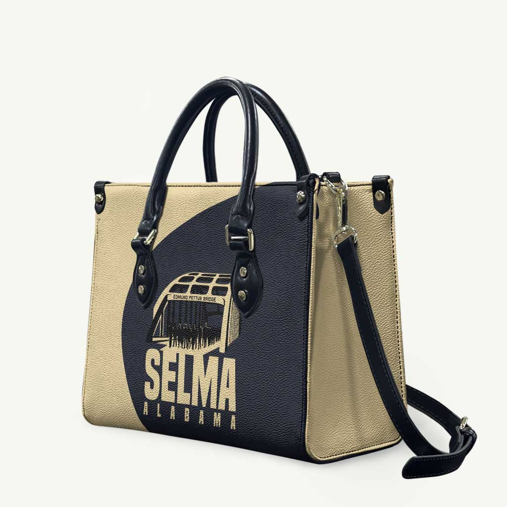 John Lewis Leather Bag with Selma Bridge Graphic Civil Rights and Voting Rights Tribute - African Pride