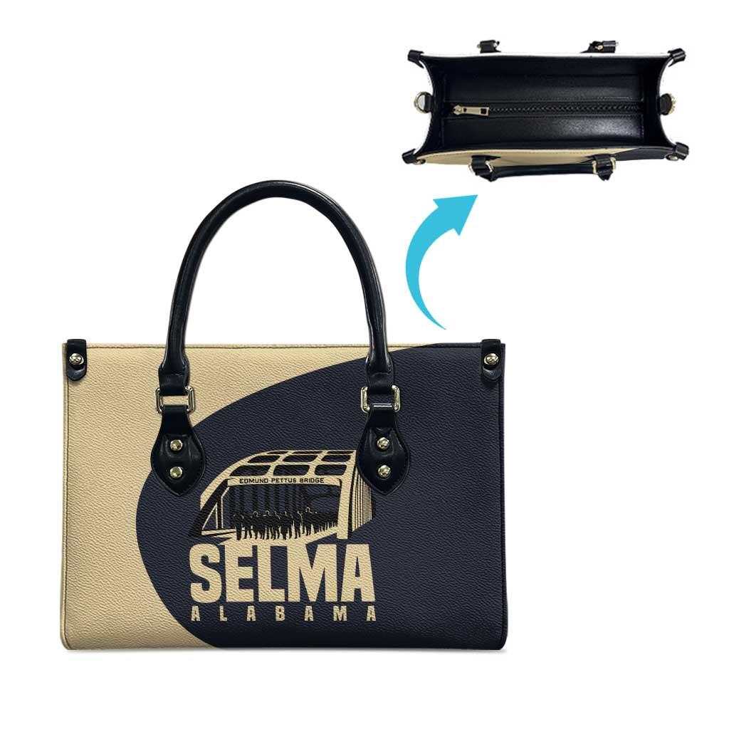 John Lewis Leather Bag with Selma Bridge Graphic Civil Rights and Voting Rights Tribute - African Pride