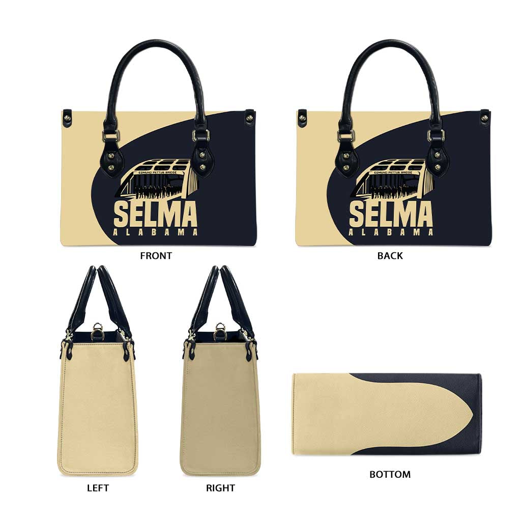 John Lewis Leather Bag with Selma Bridge Graphic Civil Rights and Voting Rights Tribute - African Pride